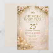 Rustic Floral Cute Wedding Anniversary Invitations 招待状 (正面/裏面)