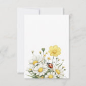 Rustic Floral Daisy Oh Babee Honey Bee Baby Shower サンキューカード (裏面)