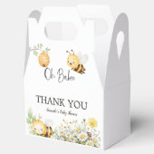 Rustic Floral Daisy Oh Babee Honey Bee Baby Shower フェイバーボックス (オープン)