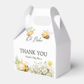 Rustic Floral Daisy Oh Babee Honey Bee Baby Shower フェイバーボックス (正面サイド)