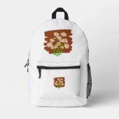 Rustic floral design on brown background プリントバックパック (正面)