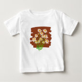 Rustic floral design on brown background ベビーTシャツ (正面)