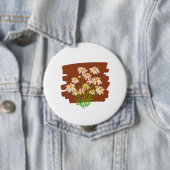 Rustic floral design on brown background 缶バッジ (インサイチュ)