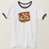 Rustic floral design on brown background tシャツ (デザイン正面)