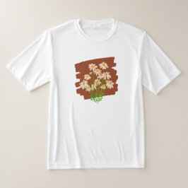 Rustic floral design on brown background tシャツ