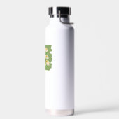 Rustic Floral Design on Green Background ウォーターボトル (左面)