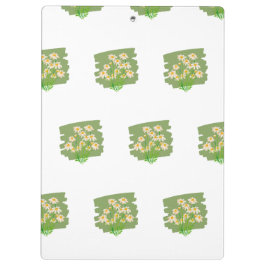 Rustic Floral Design on Green Background クリップボード