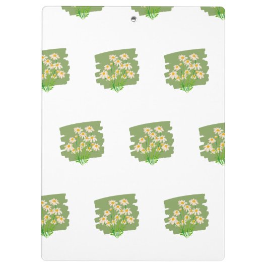 Rustic Floral Design on Green Background クリップボード (裏面)