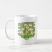 Rustic Floral Design on Green Background コーヒーマグカップ (左)