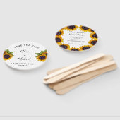 Rustic floral elegant script wedding save date ハンドファン (組立なし)