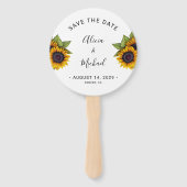 Rustic floral elegant script wedding save date ハンドファン (正面)