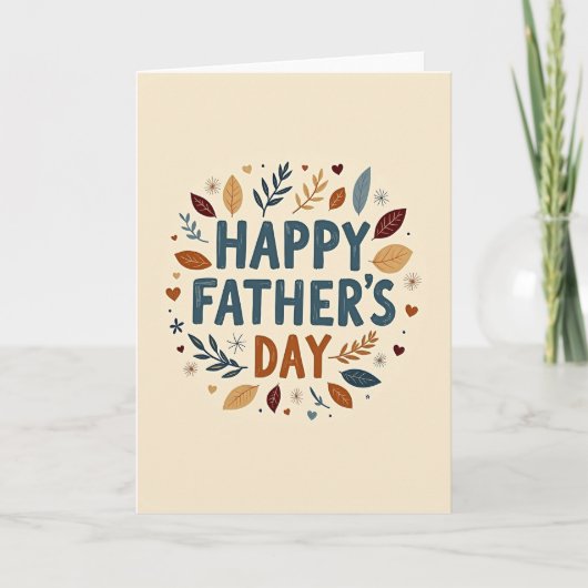 Rustic Floral Fathers Day Card カード (正面)