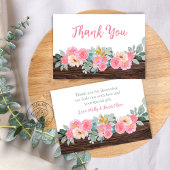 Rustic Floral Flat Thank You Card