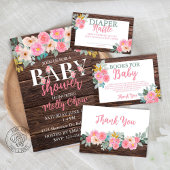 Rustic Floral Flat Thank You Card