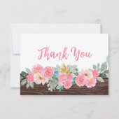 Rustic Floral Flat Thank You Card (正面)