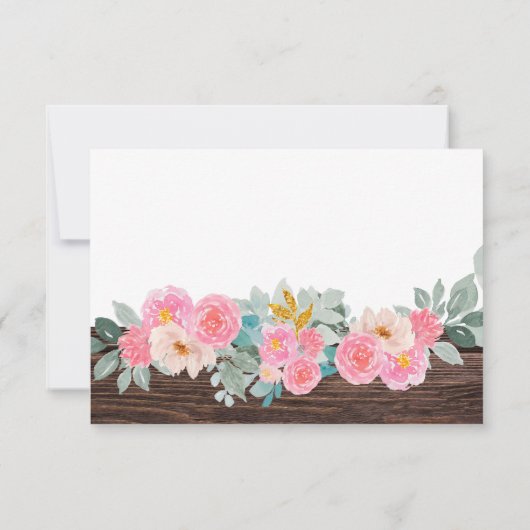 Rustic Floral Flat Thank You Card (裏面)