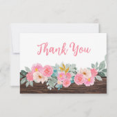 Rustic Floral Flat Thank You Card (正面)