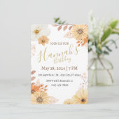 Rustic Floral For Women – Boho Fall Flowers 招待状 (スタンド正面)