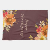Rustic Floral Friendsgiving  キッチンタオル (横)