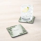 Rustic Floral Greenery Eucalyptus Leaves コースター (右側)