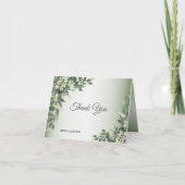 Rustic Floral Greenery Eucalyptus Leaves サンキューカード (正面)