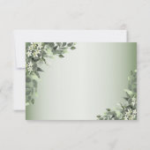 Rustic Floral Greenery Eucalyptus Leaves 出欠カード (裏面)