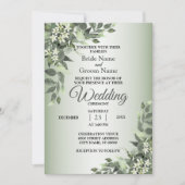 Rustic Floral Greenery Eucalyptus Leaves Wedding 招待状 (正面)