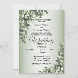 Rustic Floral Greenery Eucalyptus Leaves Wedding 招待状