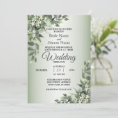 Rustic Floral Greenery Eucalyptus Leaves Wedding 招待状 (スタンド正面)