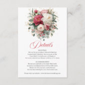 Rustic Floral Greenery Gold Wedding Details エンクロージャーカード (正面)