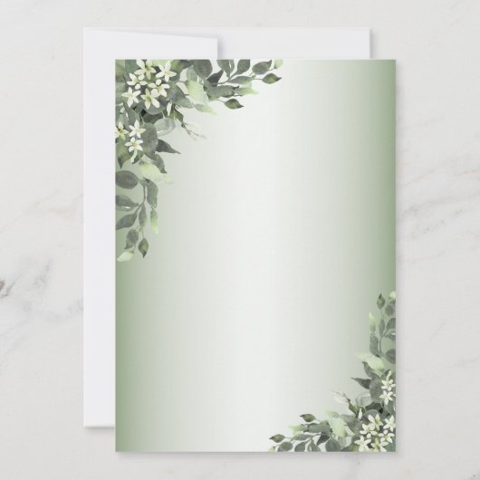 Rustic Floral Greenery Leaves Rehearsal Dinner 招待状 (裏面)