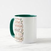 Rustic Floral "Grow Through What You Go Through" マグカップ (正面左)