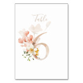 Rustic Floral Handwritten Script 6 Wedding  テーブルナンバー (裏面)