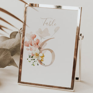 Rustic Floral Handwritten Script 6 Wedding テーブルナンバー