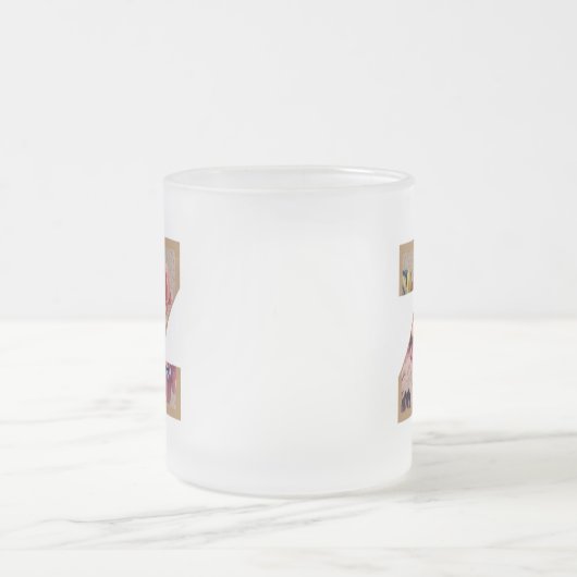 Rustic Floral Initial Letter Z Monogram フロストグラスマグカップ (中央)