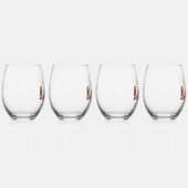 Rustic Floral Letters Live Laugh Love  ステムなしワイングラス (右)