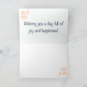 Rustic Floral Light Orange Birthday カード (内部)