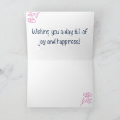 Rustic Floral Light Pink Birthday カード (内部)