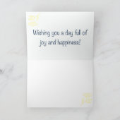 Rustic Floral Light Yellow Birthday カード (内部)