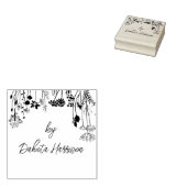 Rustic Floral Modern Script Custom Name Signature ラバースタンプ (押印)