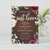 Rustic Floral Nothing Fancy Just Love ウェディング 招待状 (スタンド正面)