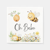 Rustic Floral Oh Babee Honey Bee Baby Shower スタンダードカクテルナプキン (正面)
