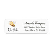 Rustic Floral Oh Babee Honey Bee Baby Shower ラベル (正面)
