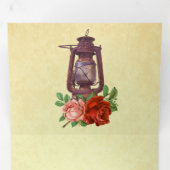 Rustic Floral Oil Lantern All in One Wedding 三つ折り招待状 (内部最初)