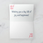 Rustic Floral Red Birthday カード (内部)