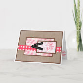 Rustic Floral Red Birthday カード (正面)