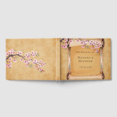 Rustic Floral Scroll Cherry Blossom Wedding ゲストブック (全面)