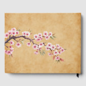 Rustic Floral Scroll Cherry Blossom Wedding ゲストブック (裏面)
