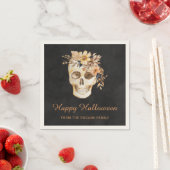 Rustic Floral Skull Halloween スタンダードカクテルナプキン (インサイチュ)