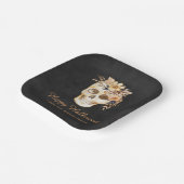 Rustic Floral Skull Halloween ペーパープレート (傾斜あり)